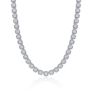 Cushion Cut Clustered Tennis Chain - 7mm