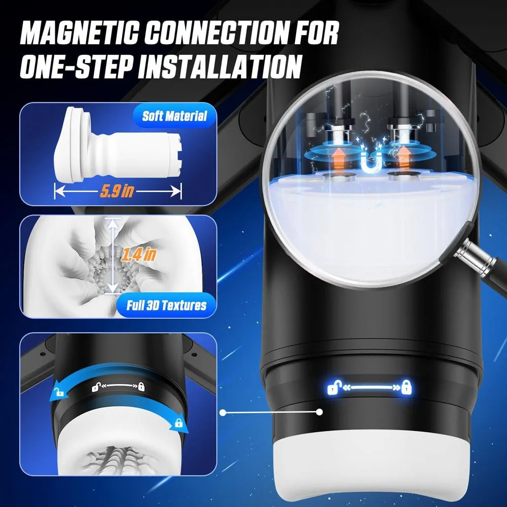 CyberSkin The Wing - Thrusting Auto Masturbator with Heater - Black