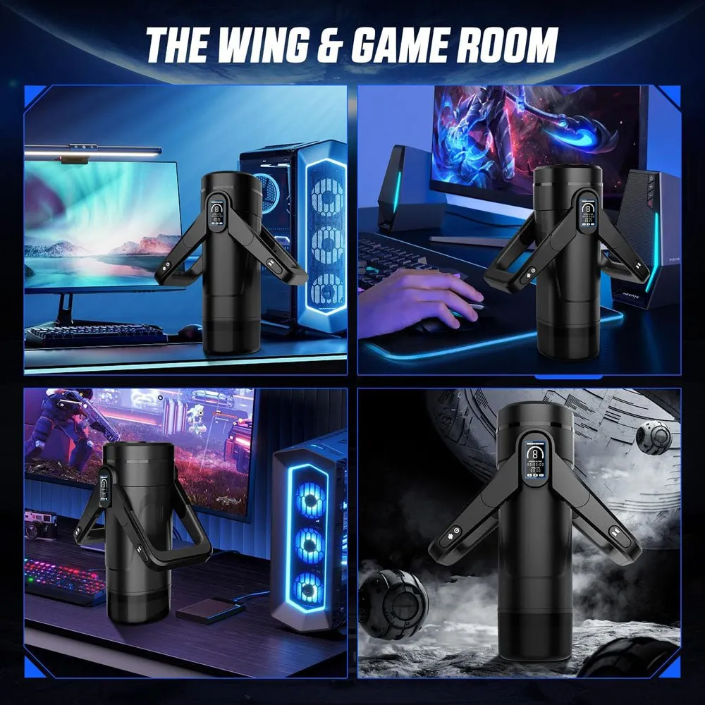 CyberSkin The Wing - Thrusting Auto Masturbator with Heater - Black