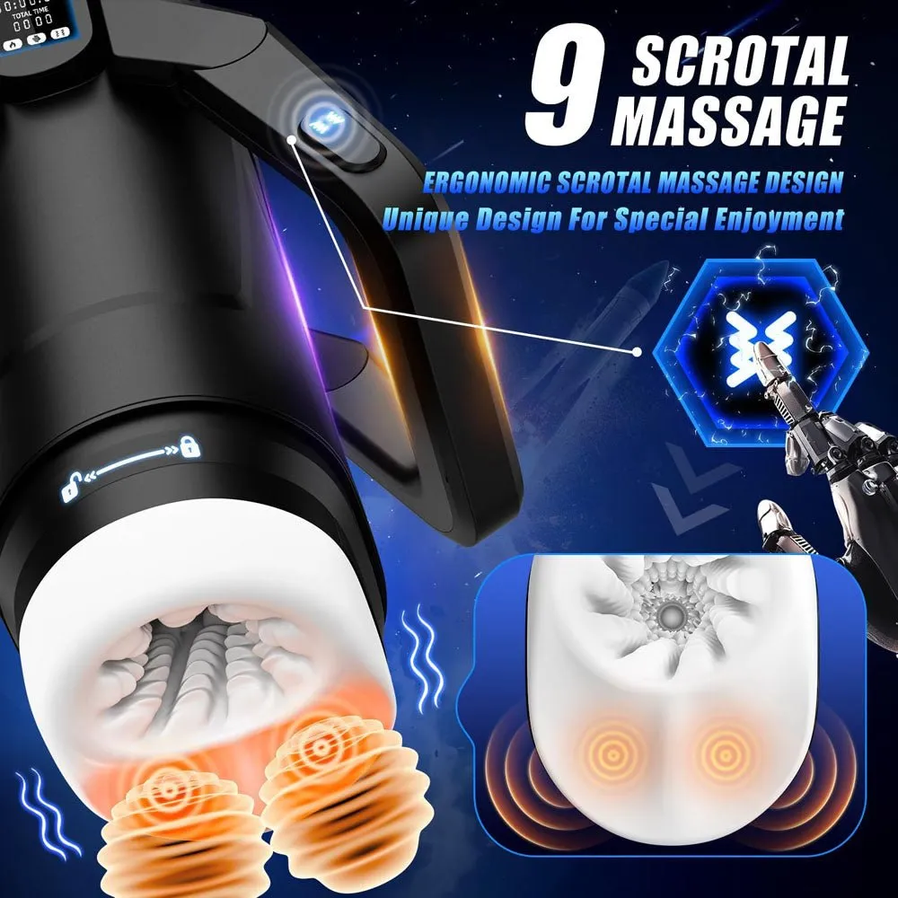 CyberSkin The Wing - Thrusting Auto Masturbator with Heater - Black
