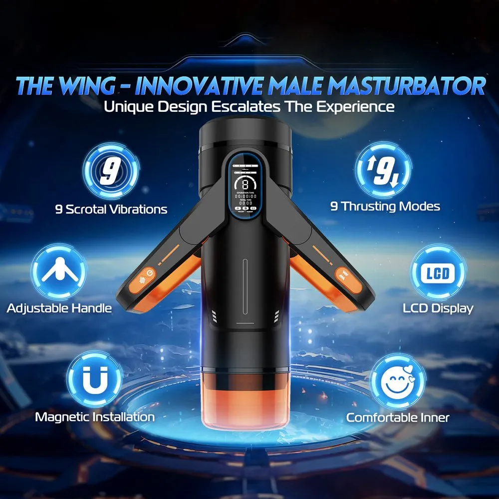 CyberSkin The Wing - Thrusting Auto Masturbator with Heater - Black