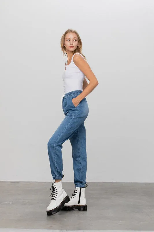 Denim Jogger Pants