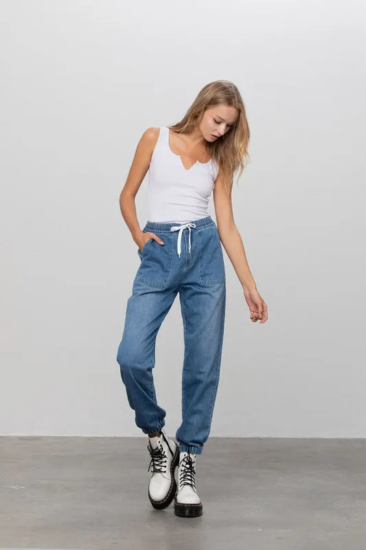 Denim Jogger Pants