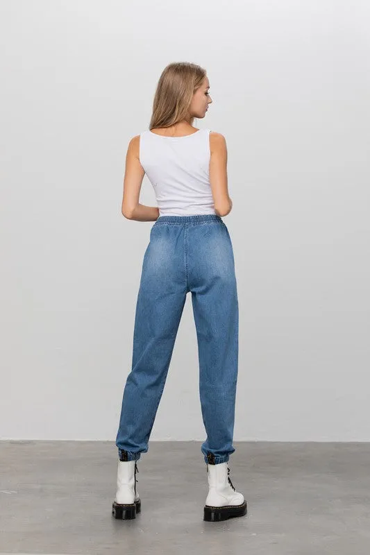 Denim Jogger Pants