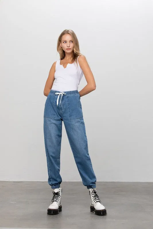 Denim Jogger Pants