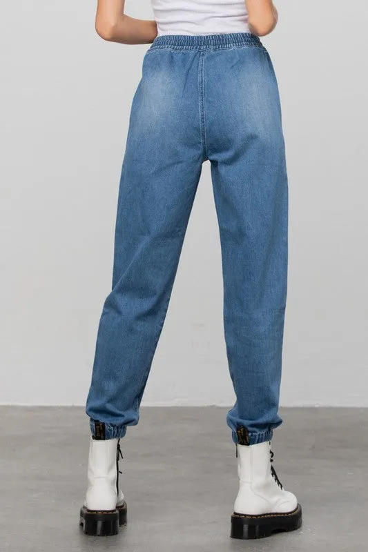 Denim Jogger Pants