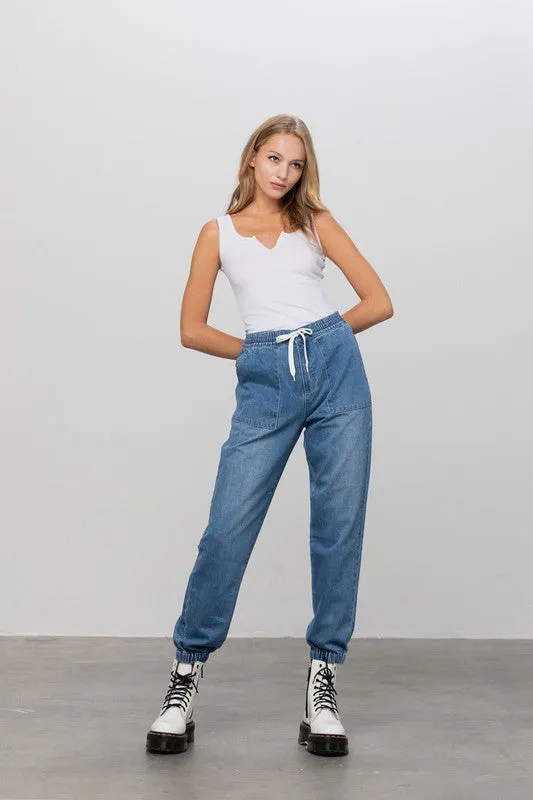 Denim Jogger Pants