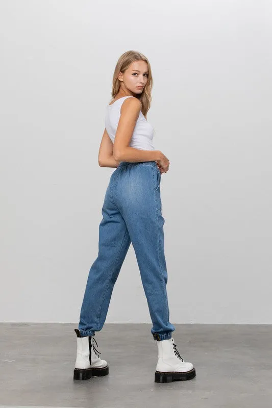 Denim Jogger Pants