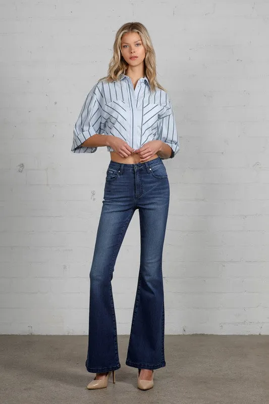Denim Lab USA High Rise Wider Flare Jeans