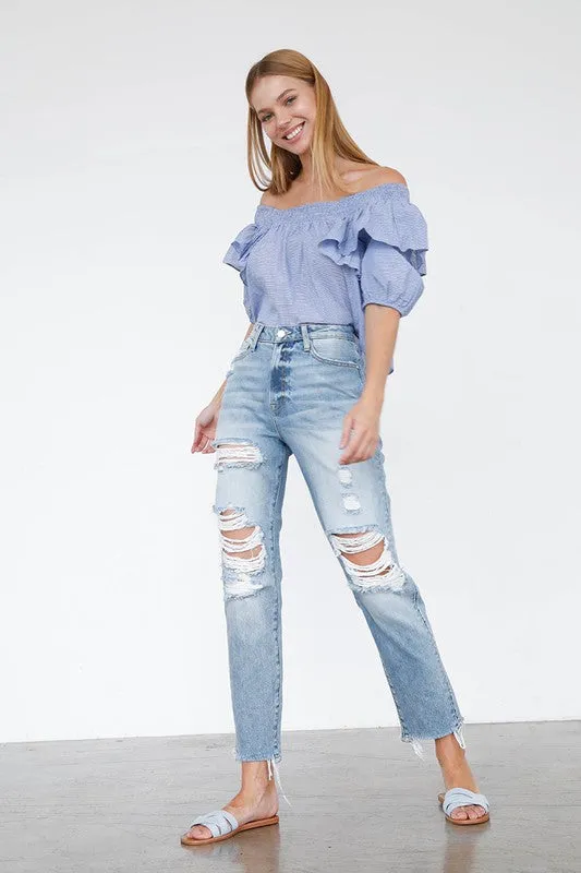 Denim Lab USA High Waist Mom Jeans