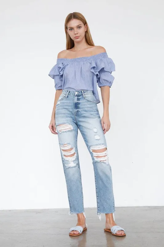 Denim Lab USA High Waist Mom Jeans