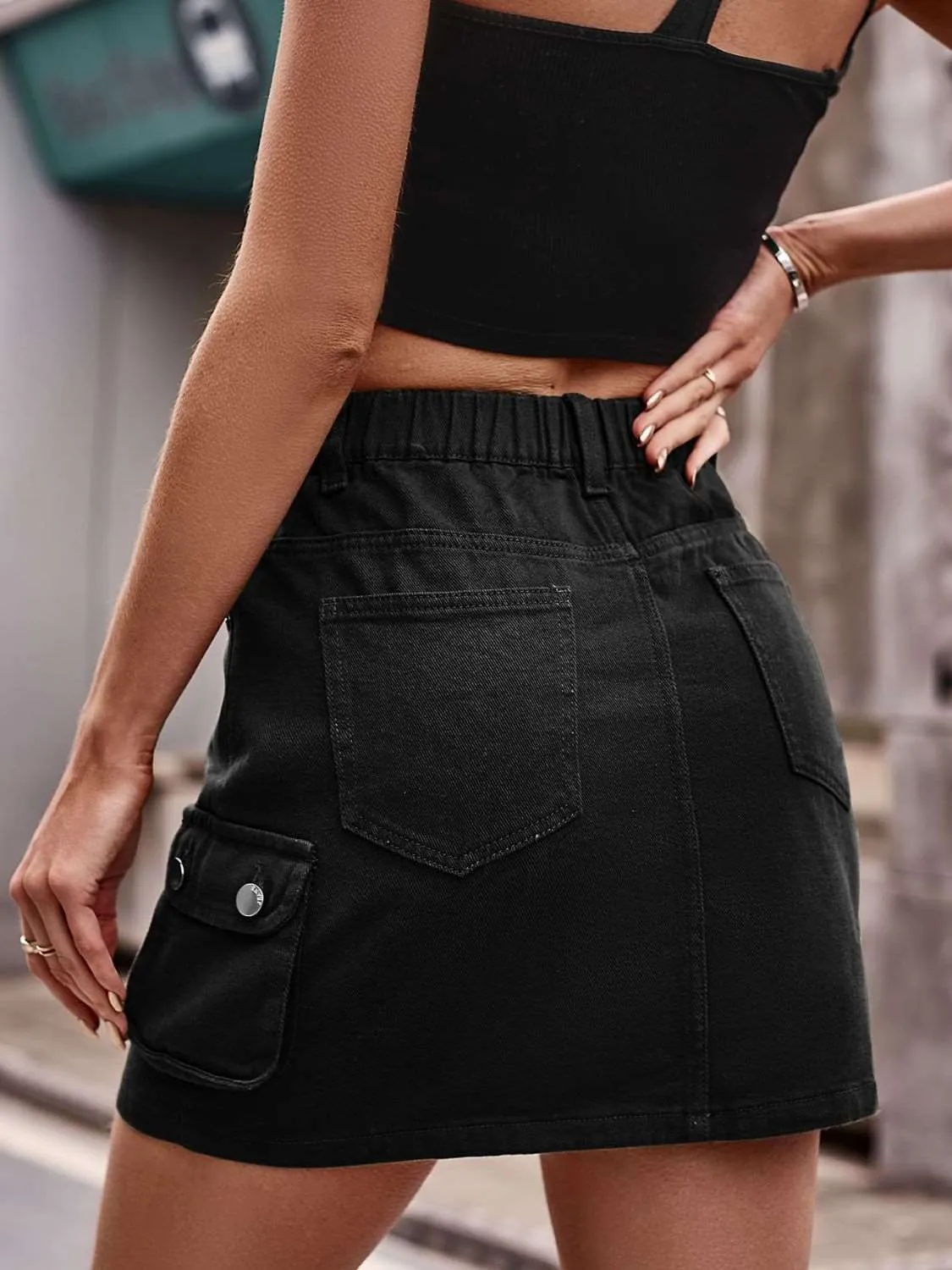 Denim Mini Skirt with Pockets (3 Colors)