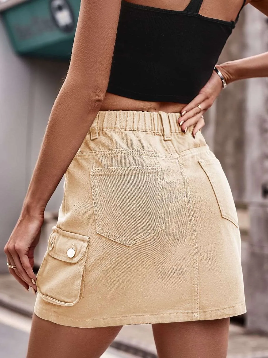 Denim Mini Skirt with Pockets (3 Colors)