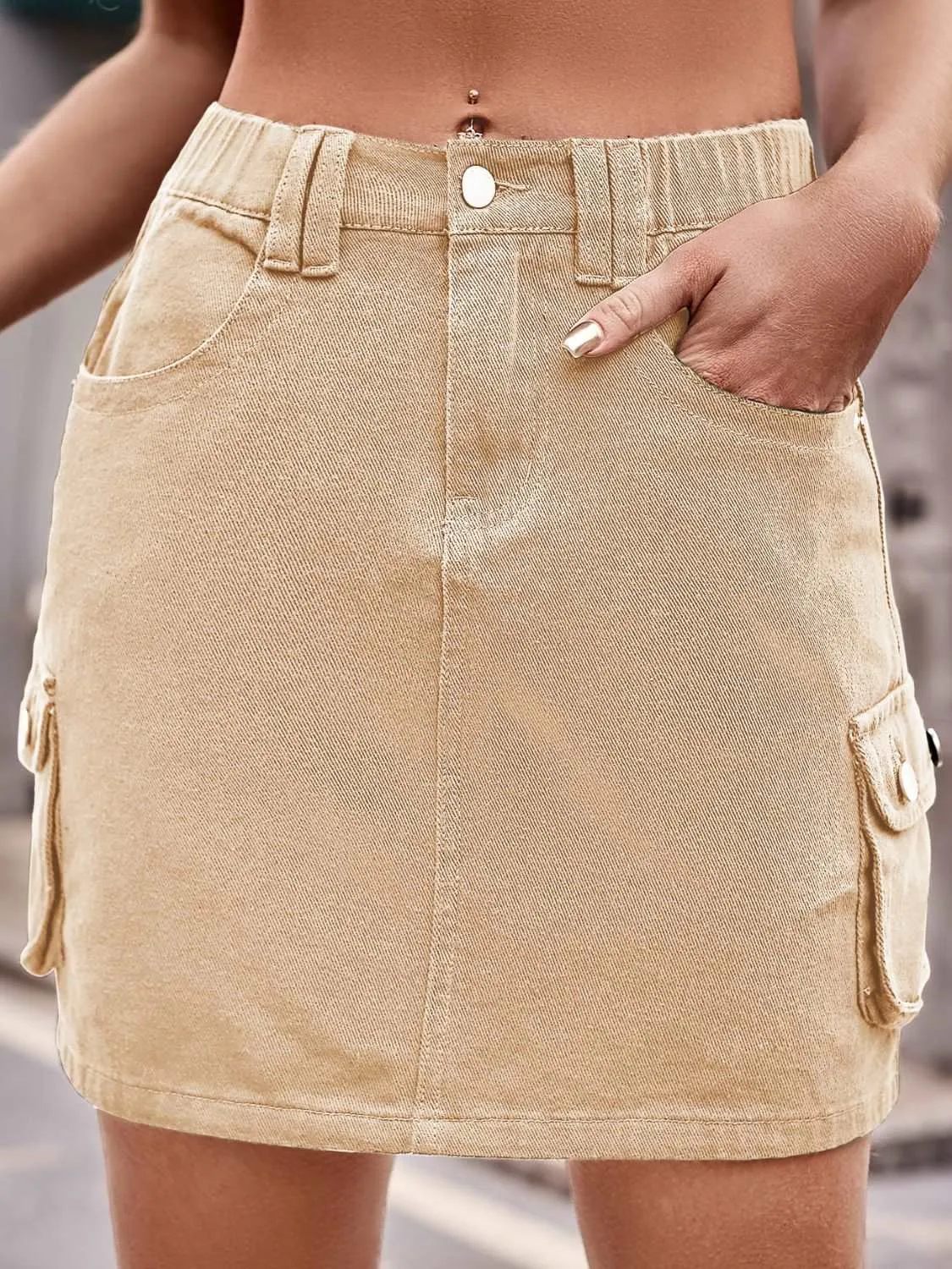 Denim Mini Skirt with Pockets (3 Colors)