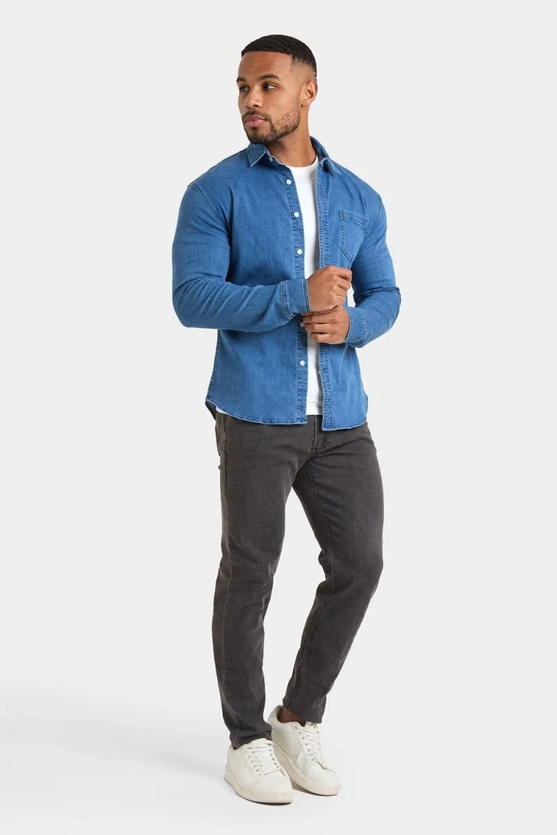 Denim Shirt in Mid Blue