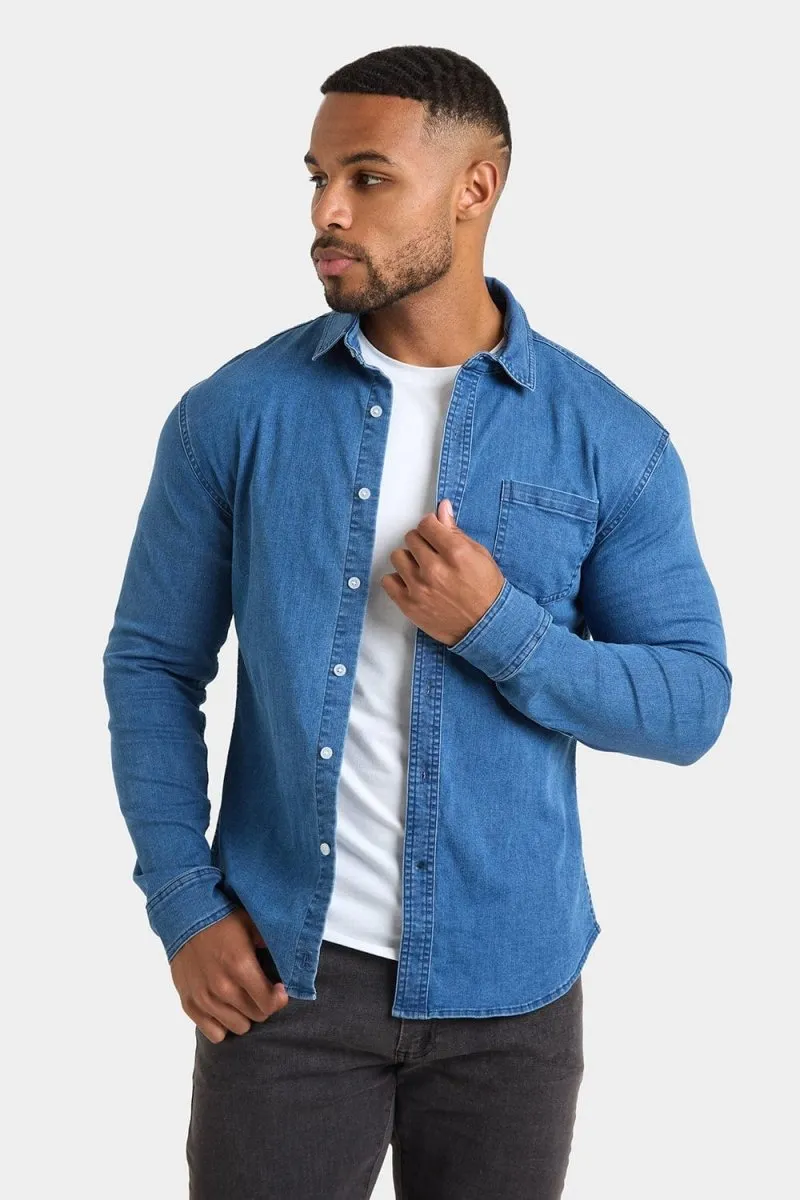 Denim Shirt in Mid Blue
