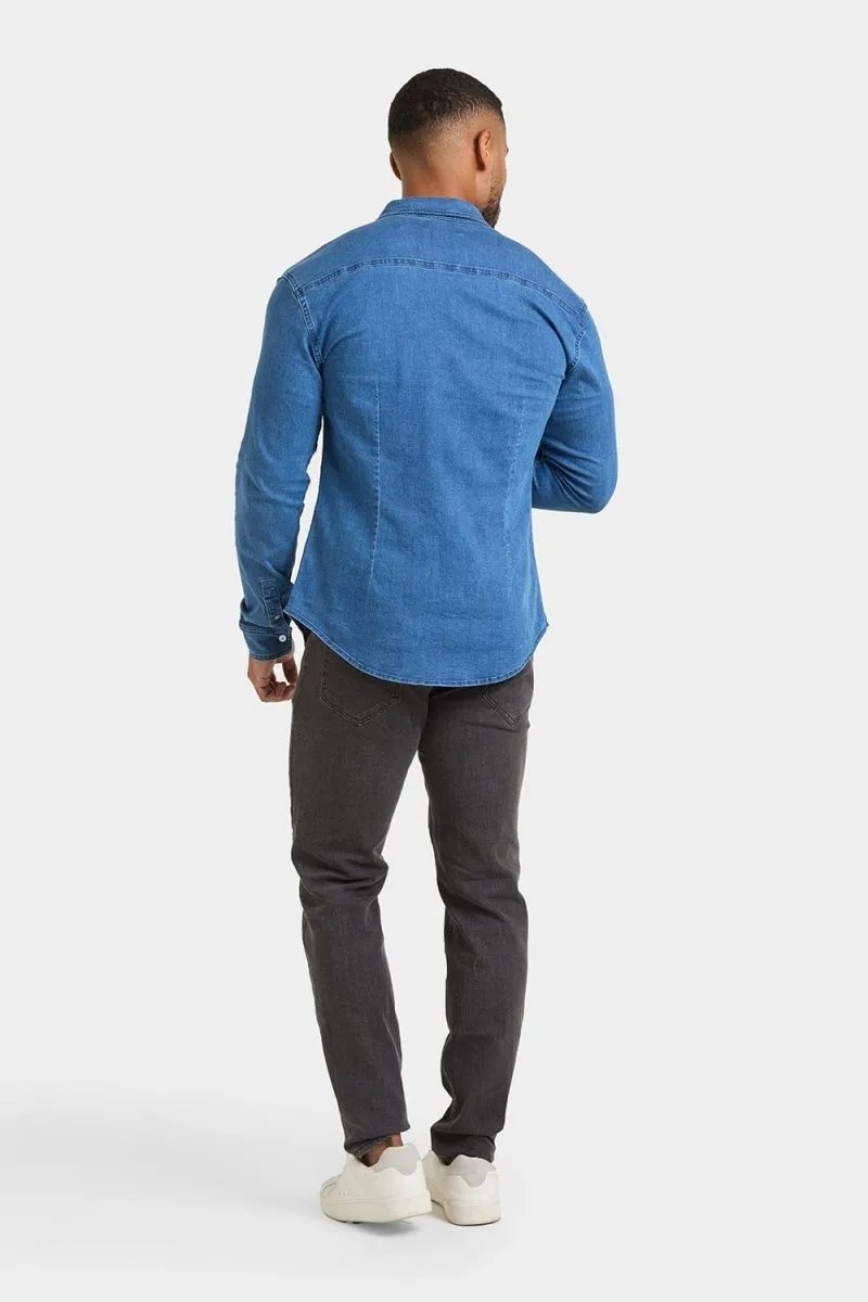 Denim Shirt in Mid Blue
