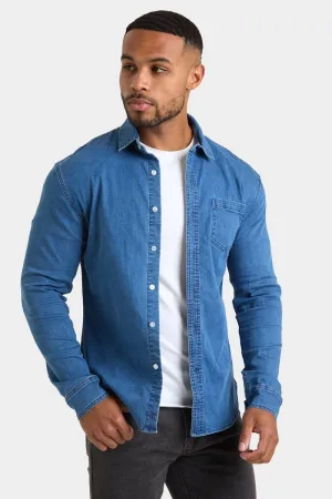 Denim Shirt in Mid Blue