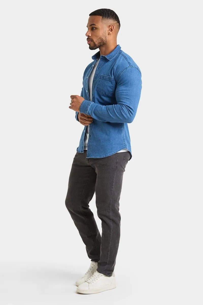 Denim Shirt in Mid Blue