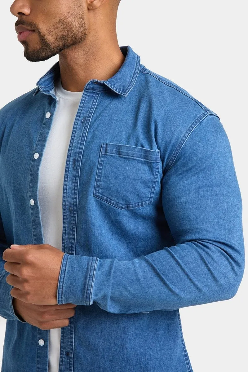 Denim Shirt in Mid Blue