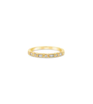 Diamond Baguette & Round Bezel Band