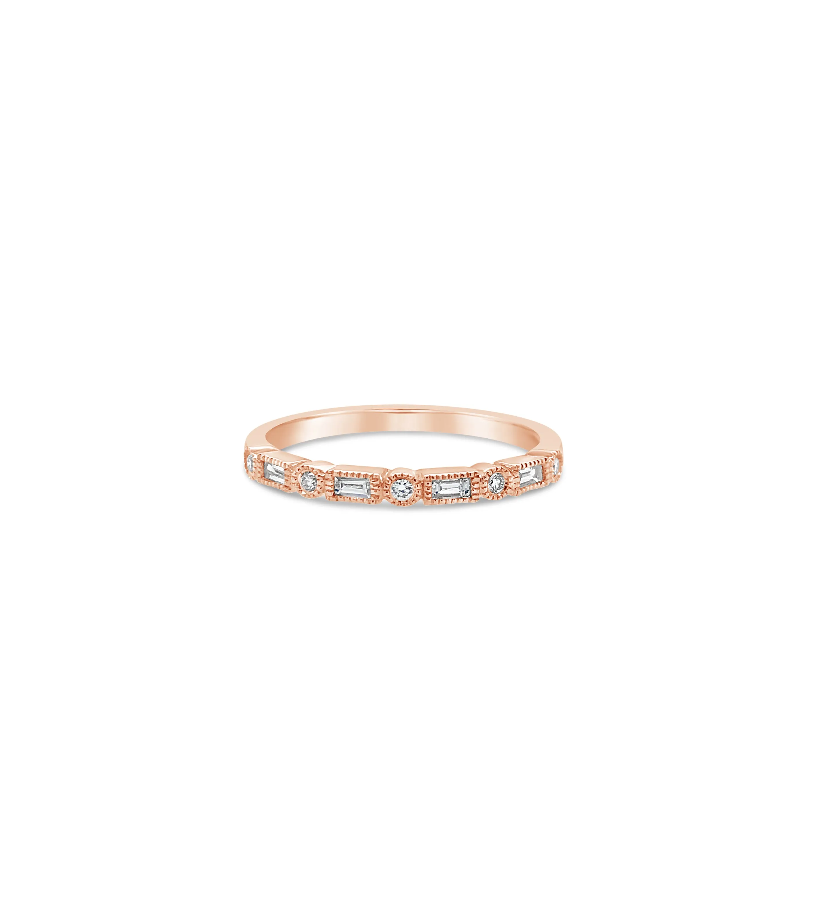 Diamond Baguette & Round Bezel Band