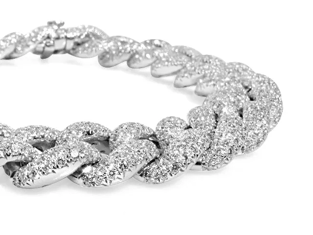 Diamond Pave 13.03CT T.W. Pave Cuban Link Bracelet