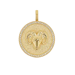 Diamond Zodiac Coin Medallion Charm