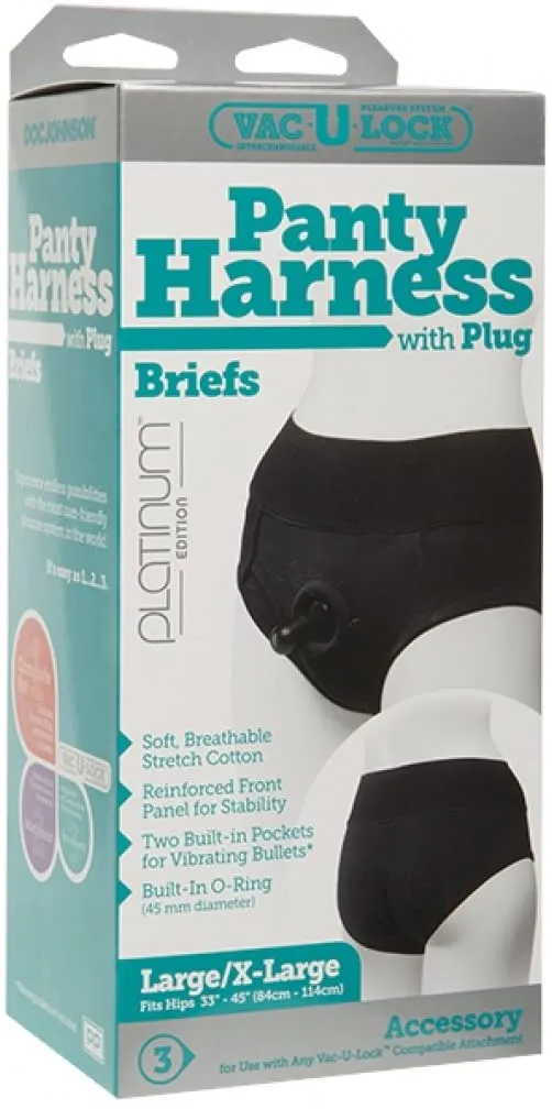 Doc Johnson Vac U Lock Panty Harness with Plug Briefs