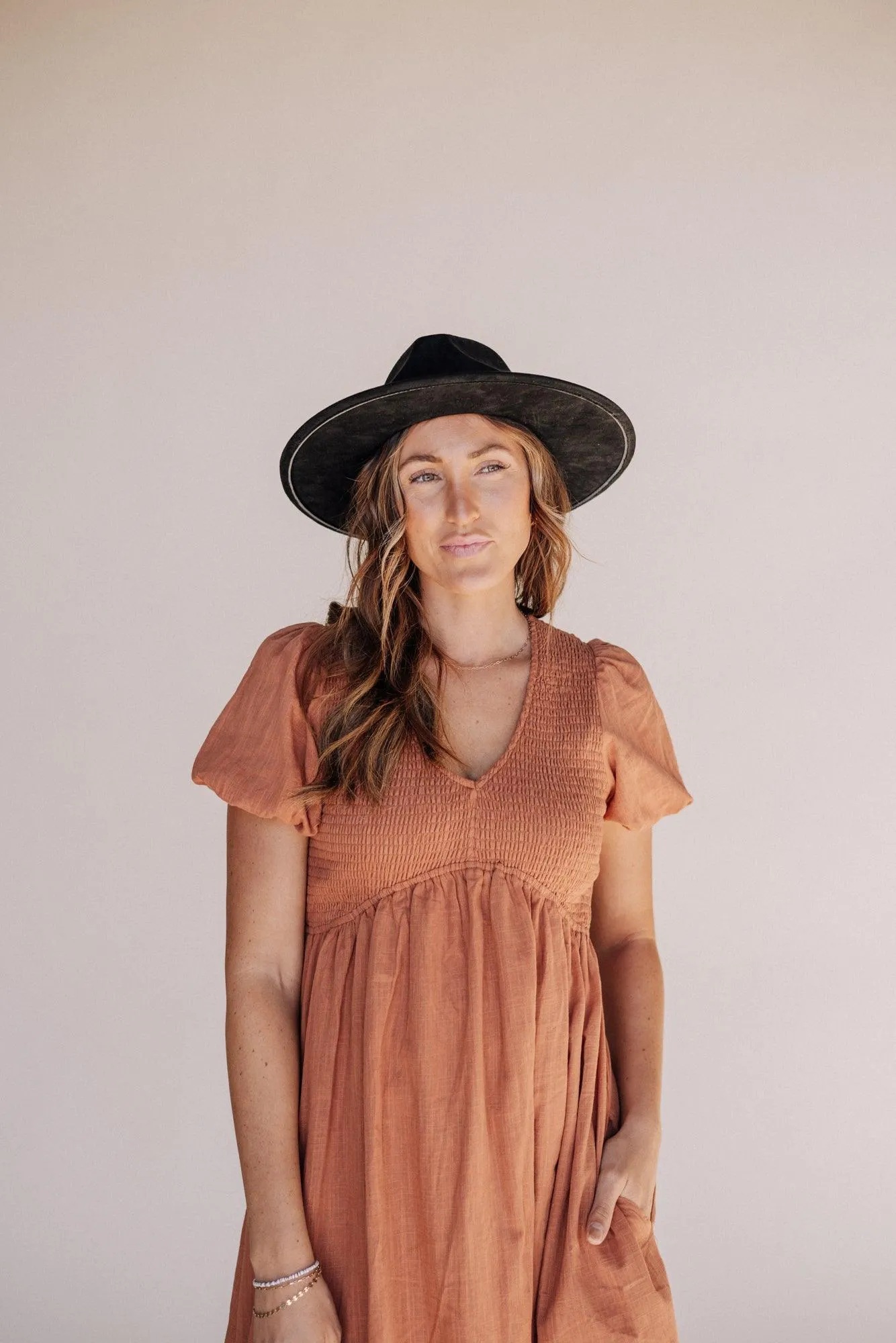 Emma Smocking Midi Dress