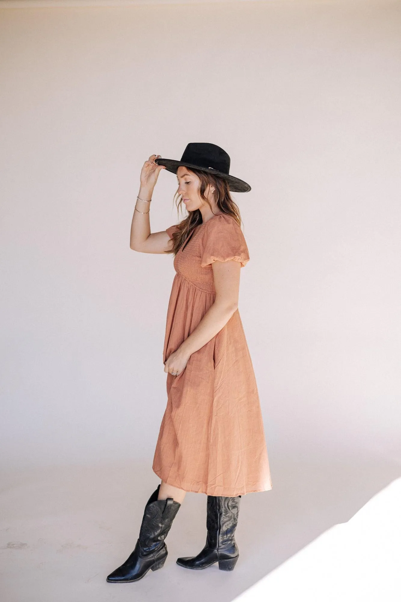 Emma Smocking Midi Dress