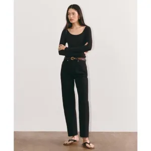 Everlane The Way High Jean Organic Cotton Straight Raw Hem Black 29 Crop