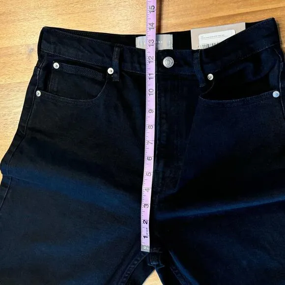 Everlane The Way High Jean Organic Cotton Straight Raw Hem Black 29 Crop