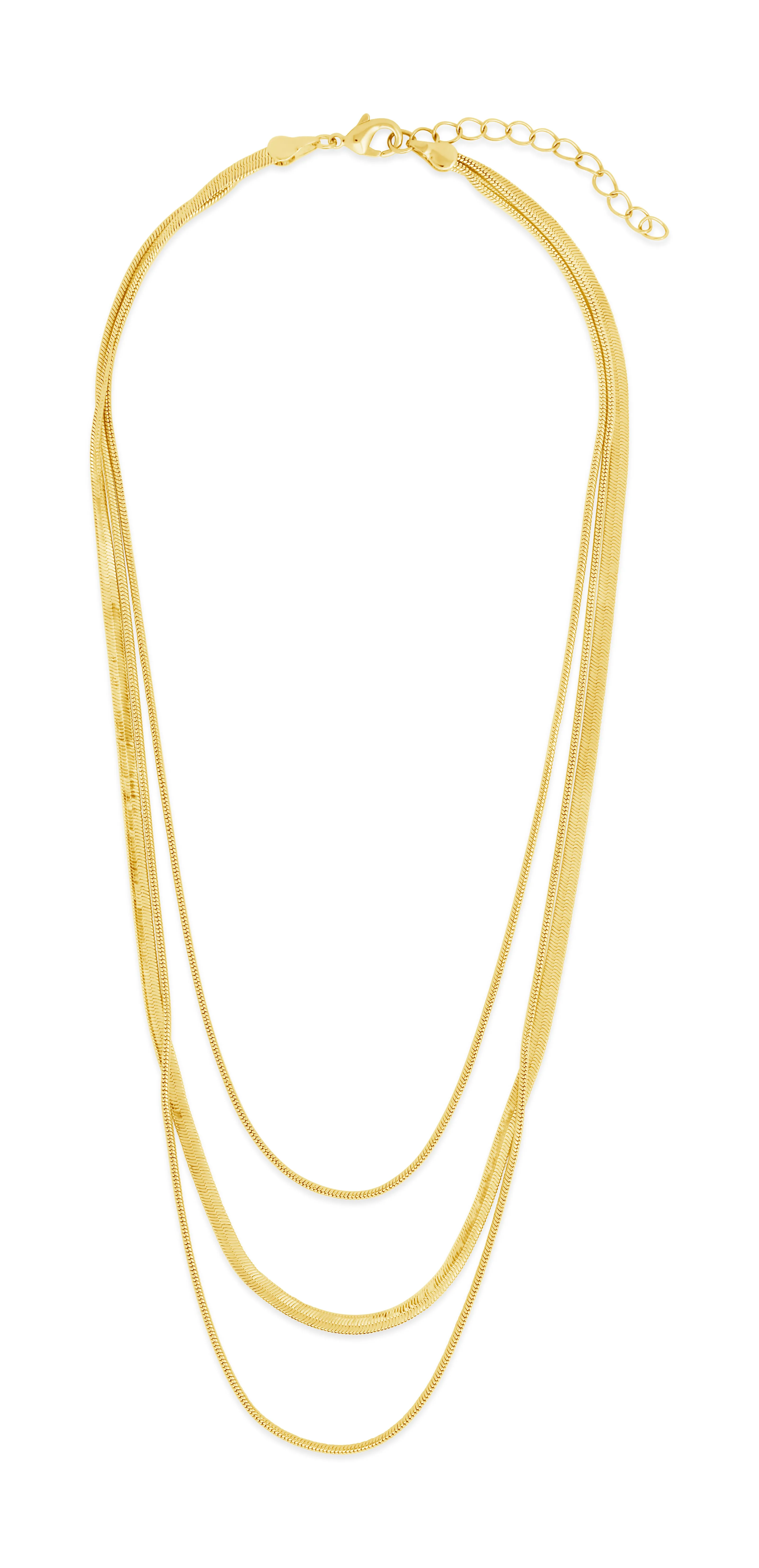 Everly Layered Herringbone Chain Necklace