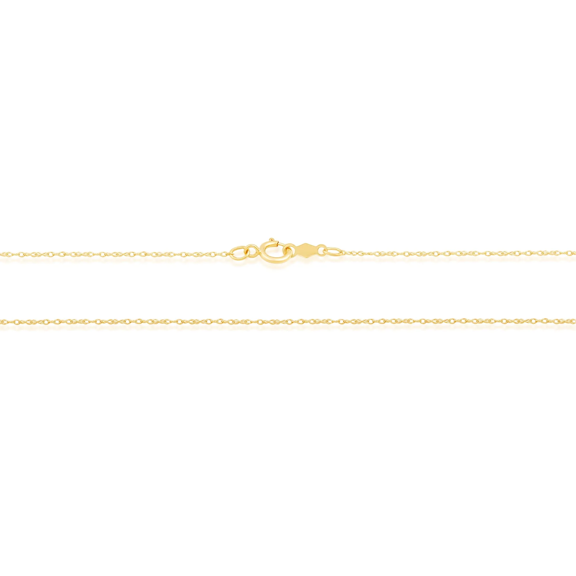 Everyday Elegance 14K Yellow Gold Rope Chain Necklace with Spring-ring Clasp |18" Inch Length | 0.8 mm Thick | With Gift Box