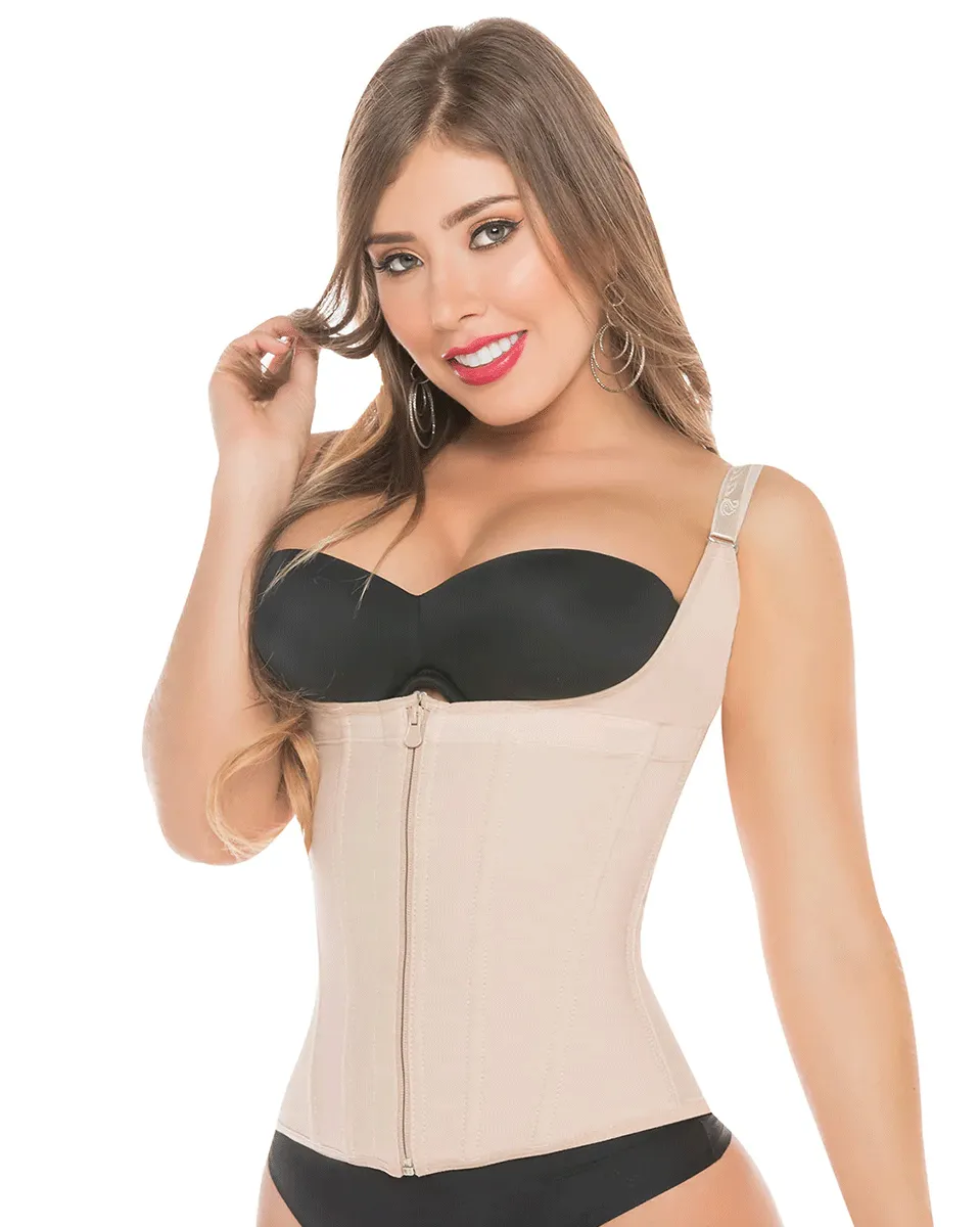 Fajas Salome Waist Cincher Trainer Shaper Vest for Women - Beige/Black