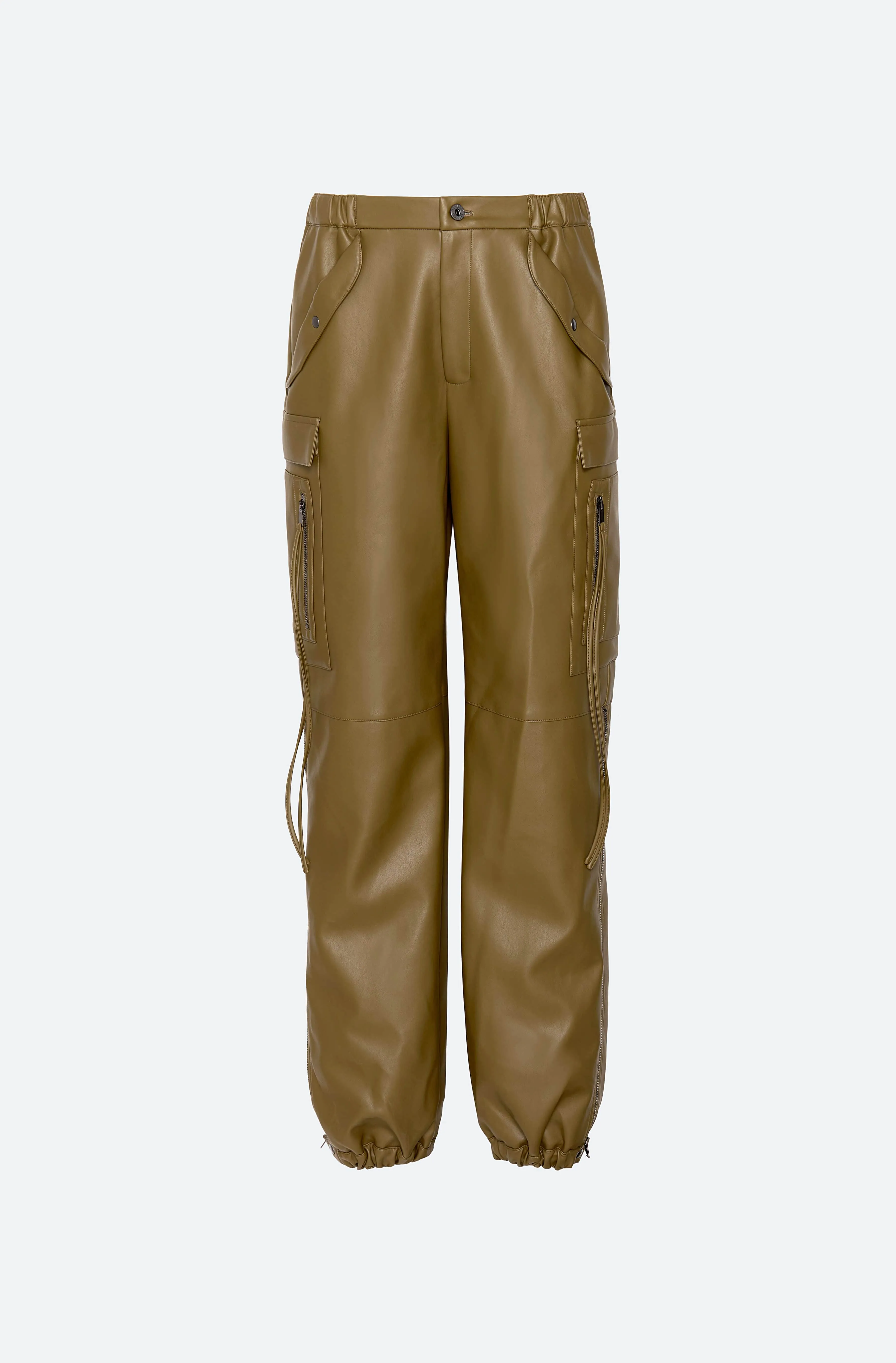 Faux Leather Utility Jogger Pant