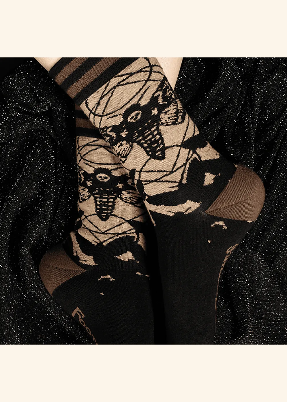 FootClothes Death's Head Hawkmoth Sokken Zwart