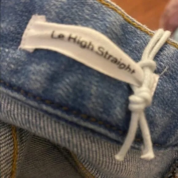Frame Le High Straight Tie Waist Raw Hem Jeans Size 25 NWOT