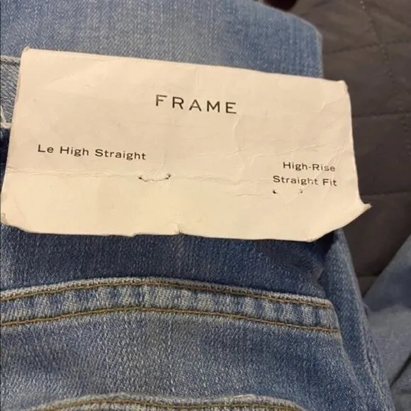 Frame Le High Straight Tie Waist Raw Hem Jeans Size 25 NWOT