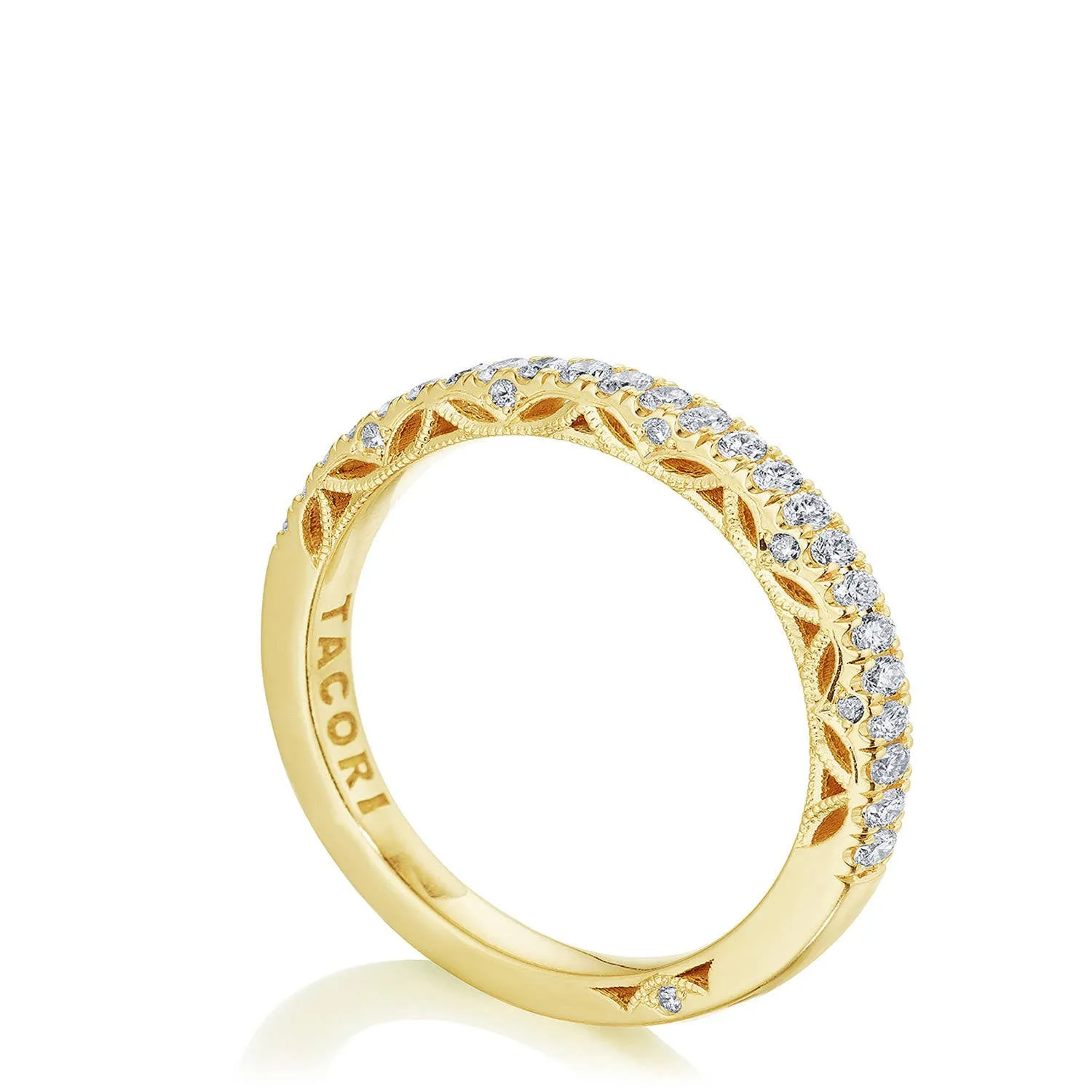 French Pavé Diamond Wedding Band