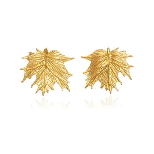 Gold Maple Leaf Earrings