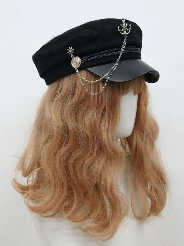 Gothic Lolita Hat Chains Polyester Black Lolita Accessories Hats