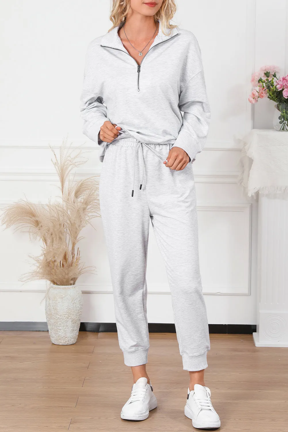 Gray High Waist Lounge Set