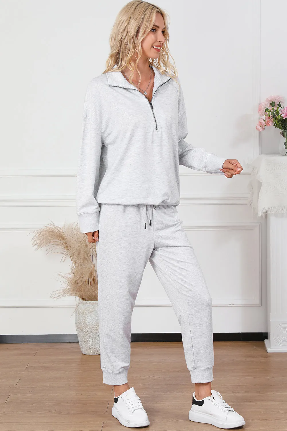 Gray High Waist Lounge Set