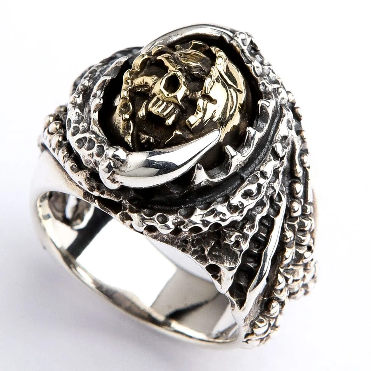 Grim Reaper Skull Sterling Silver Gothic Ring