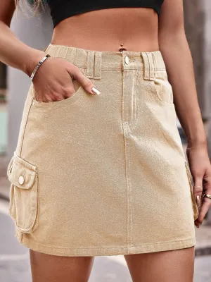 Hazel Blues® |  Denim Mini Skirt with Pockets