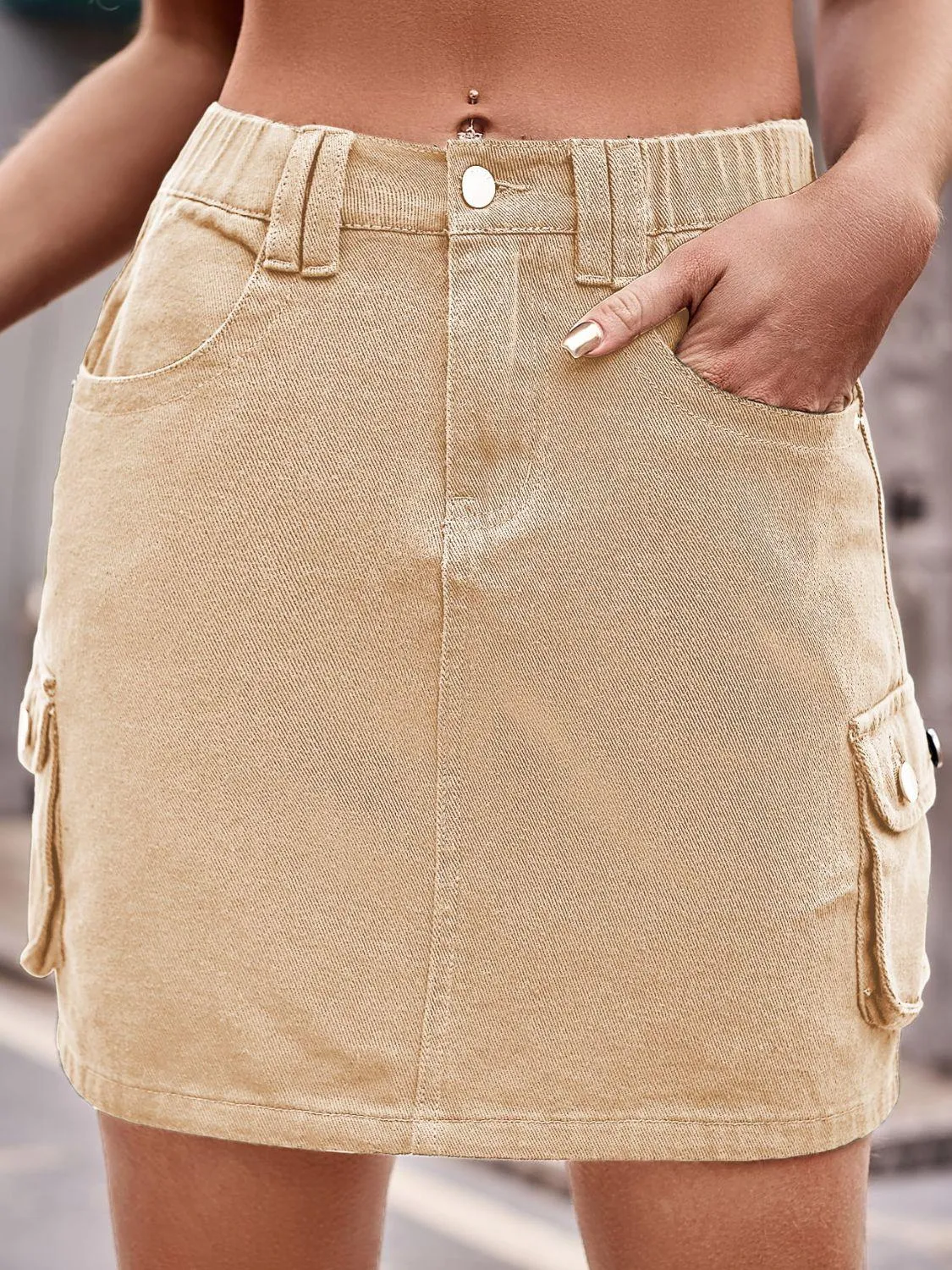 Hazel Blues® |  Denim Mini Skirt with Pockets