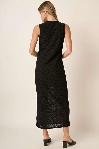 Hazel Blues® |  Mittoshop Side Slit Round Neck Sleeveless Dress