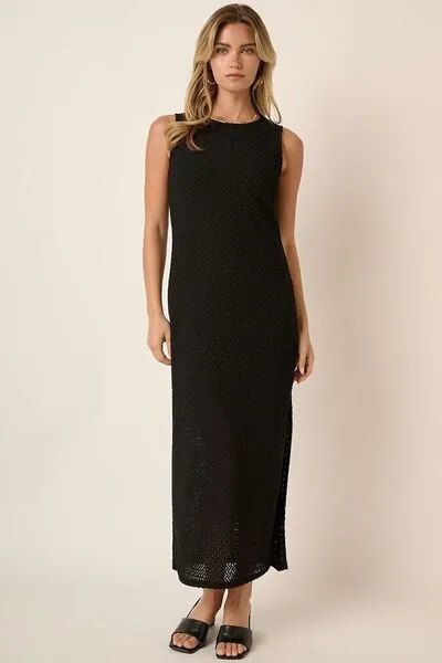 Hazel Blues® |  Mittoshop Side Slit Round Neck Sleeveless Dress